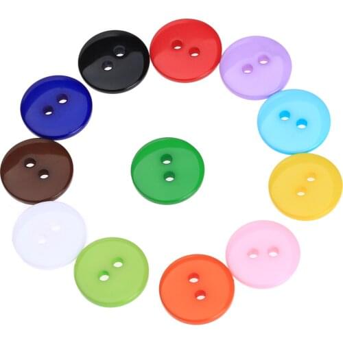 100Pcs 9/10/15mm 2 Holes Resin Buttons Round Sewing Buttons Scrapbook DIY Crafts Sewing Clothes Accessory Decoration Button