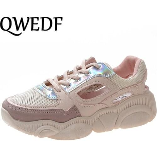 Luxury Crystal Strap Women Sneakers Lace Up Mixed Color Women Platform Shoes Brand Design Rhinestone Daddy Shoes Woman X2-43