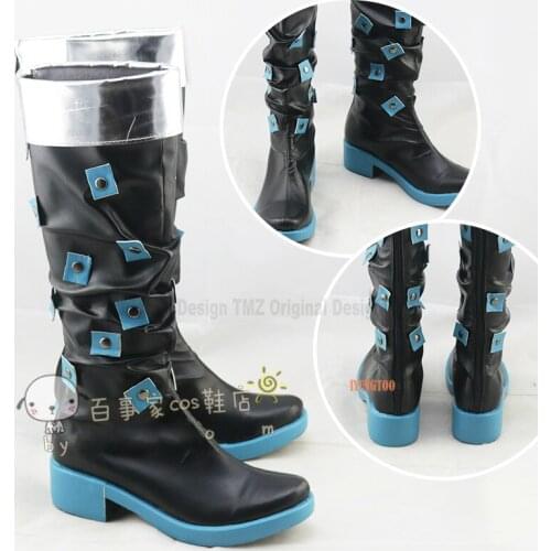 JJoJos BBizarree Adventure 6 Stone Ocean Kujo Jolin Cujoh Jolyne Black Characters Anime Costume Prop Cosplay Shoes Boots