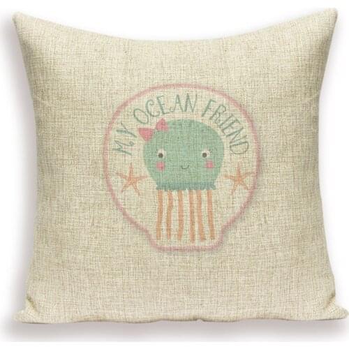 Nordic Penguin Pillow Covers Cartoon Fox Decorative Cushion Case Linen Print Bed Pillowcase for Decor Sofa Cushions Cover Cojin