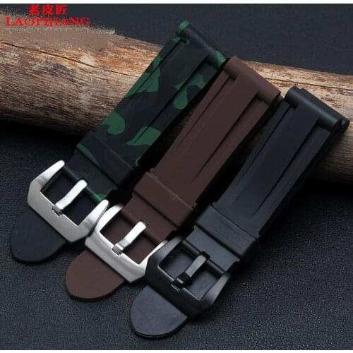 Laopijiang Waterproof rubber watch band adapter PAM00362 |00233|00024 22 24mm watchband sport