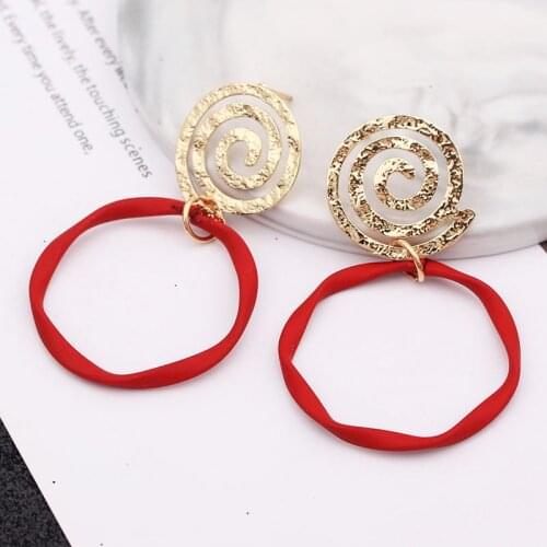 Fashion Statement Earrings 2019 Big Round Circle Geometric Earrings For Women Hanging Dangle Drop Earring Jewelry For Gift