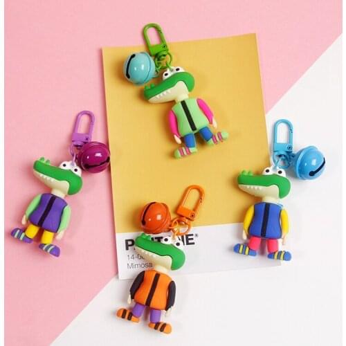 2021 Fashion Brand Resin Cute Crocodile Alligator Dinosaur Key Chain Keyring Holder Bag Pendant Charm Keychain Kids Toys D512