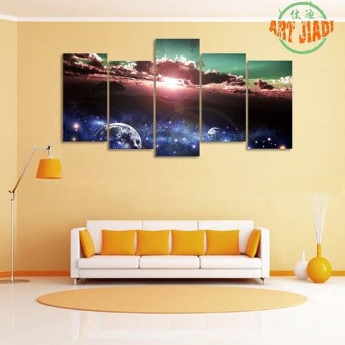 5 piece canvas Beautiful Sunrise Canvas Printing Wall Art Decoration for home Oil Painting For Living Room Free shipping\C-656
