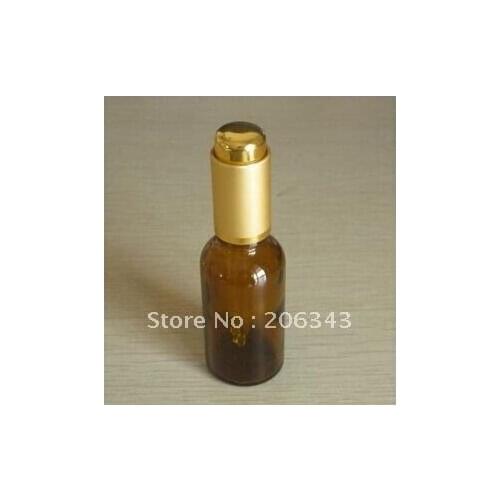 50ml brown/green/blue essential oil bottle with gold aluminum press pump+glass dropper