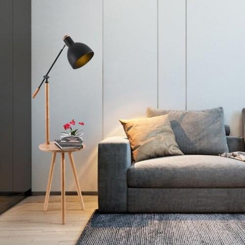 Nordic modern solid wood&cotton iron lampshade floor lamp E27 110v 220V Wood table floor lamp for living room bedroom hotel room