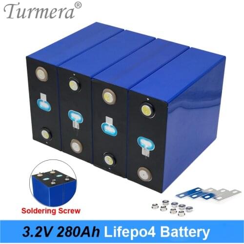 Turmera 3.2V 280Ah Lifepo4 Battery 12V 24V 280AH Rechargeable Battery Pack for Electric Car RV Solar Energy Storage System NoTax