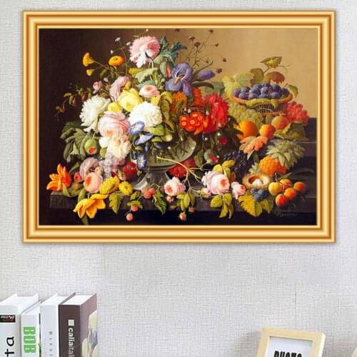 5D DIY Diamond Painting Flowers Cross Stitch Kit Full Drill Square Diamond Embroidery Mosaic Picture of Rhinestones Home Decor