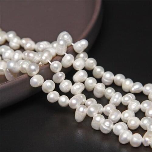 Natural Freshwater Pearl Beads 5-6mm Rice Shape White Pearl Loose Spacer Beads for Jewelry Making DIY Bracelet Necklace 14 inch
