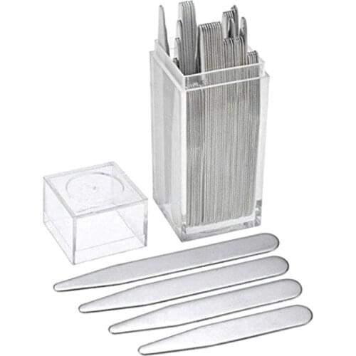 36pcs 3 Size Stainless Steel Collar Stays for BF Business Men Shirt Bone Stiffener Inserts Fixed 70mm 63.5mm 56mm Collar Support