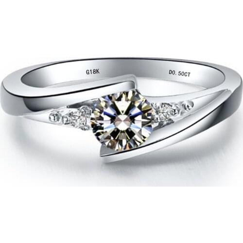 0.5CT 18karat White Gold Round Wonderful Fine Diamond Propose Jewerly Fast Free Express Shipping Service Provide