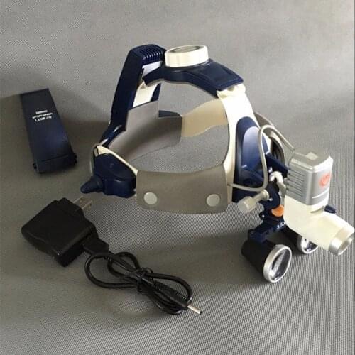 Medical Loupes 2.5/3.5X Binocular Magnifier +5W LED Medical Headlight Dental Headlamp Surgical Illuminator 2 Battery