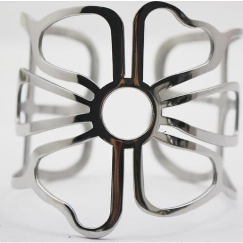 Fashion silver color punk hip hop bangles upper arm bracelet for women 316l Stainless Steel Jewerly pulseiras de ouro