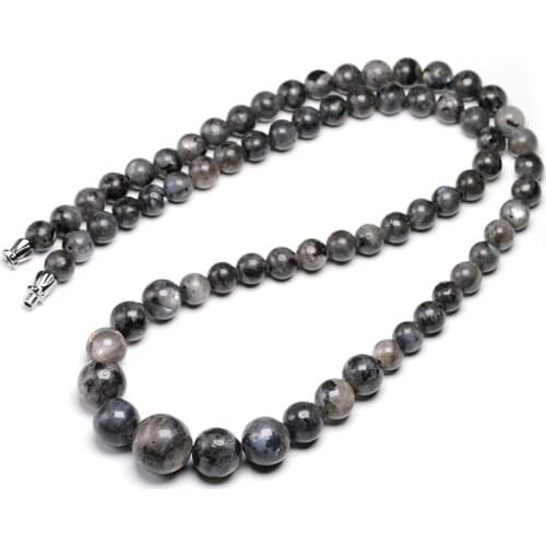 Natural Grey Labradorite Bead Unique Design Stone Short Handmade Trendy Beaded Necklace Women Men Energy Jewelry Dropshipping