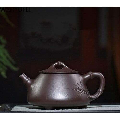 Authentic Yixing Stone scoop Tea pot Purple Clay Teapot Ore beauty kettle Master handmade Teaware Customized Gifts 220ml