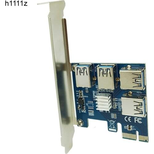 Riser PCI-E PCI Express Expansion Card PCIE 1 to 4 Ports USB 3.0 Adapter PCI-E Riser Card For Bitcoin Miner Antminer BTC Mining