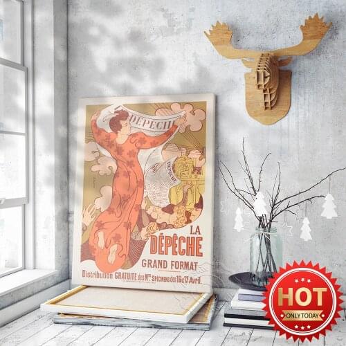 Retro La Depeche Cover Poster, Grand Format Art Prints, Women Vintage Art Wall Stickers, Living Room Wall Painting, Home Decor