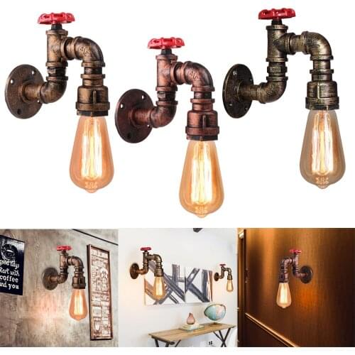 Industrial Vintage Wall Lamp E27 Iron Water Pipe Lights Wall Mounted Loft Bar Wandlampe for Home Decor Lighting Fixtures Light