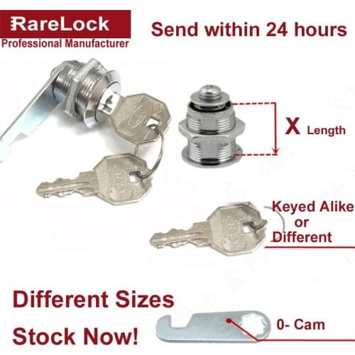 Drawer Cam Lock Keyed Different Sizes with Metal Key for Door Mailbox Cabinet Tool Box DIY Furniture Hardware Rarelock HJ01 aa