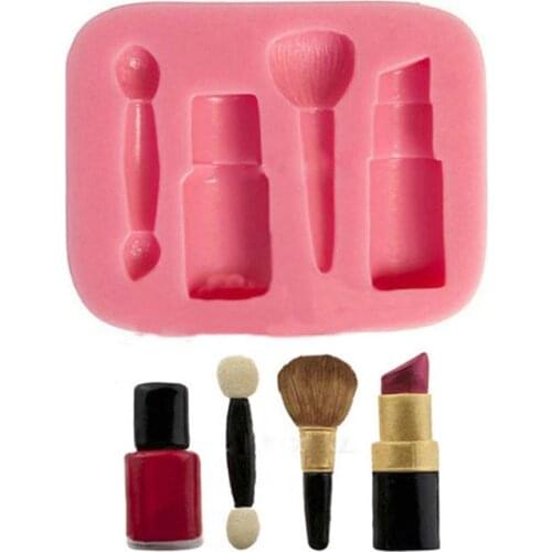 Silicone Lipstick Nail Polish Fondant Mold For Dessert Chocolate Pudding Cake tools Baking Bakeware