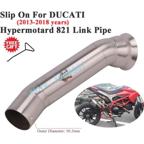 Slip On For DUCATI Hypermotard 821 2013 - 2018 Hyperstrada Motorcycle Exhaust Escape Modified Connection Middle Link Pipe 51mm
