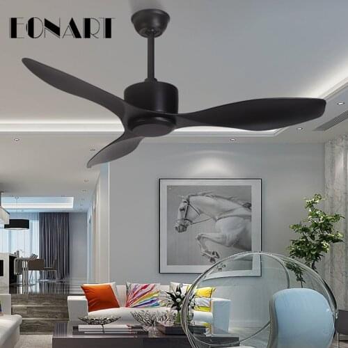 48 Inch modern fashion plastic blades ceiling fan without lamp decoration ceiling fans with remote control electric fan for home
