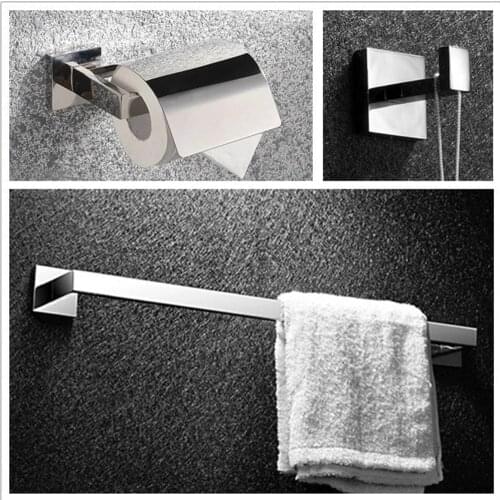 Bathroom Set High Quality 304 Satinless Steel Bathroom Bath Hardware Set Toilet Roll paper holder,robe hook,towel bar 18-005