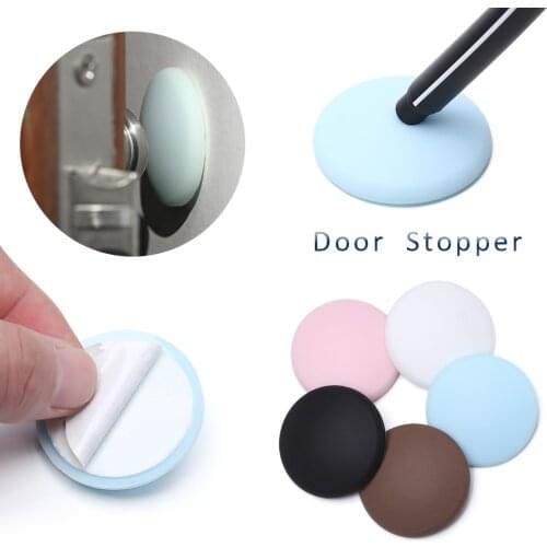 1 PC New Silicone Wall Protector Door Handle Bumper Guard Stopper Self Adhesive Rubber Round Door Crash Pad Anti-slip Sticker