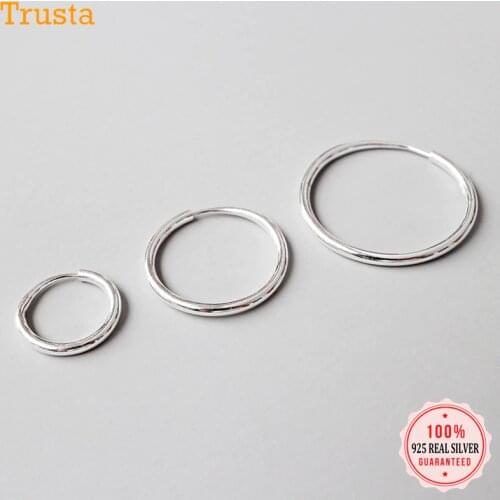 Trustdavis 100% 925 Solid Sterling Silver Unique Shaped Piercing Huggie Hoop Earring For Women Girl Lady Fine Jewelry DA104
