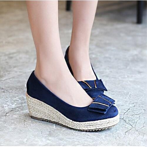 2021 New Wedges High Heels For Womens With Square Buckle Hemp Rope Weaving Single Shoes
