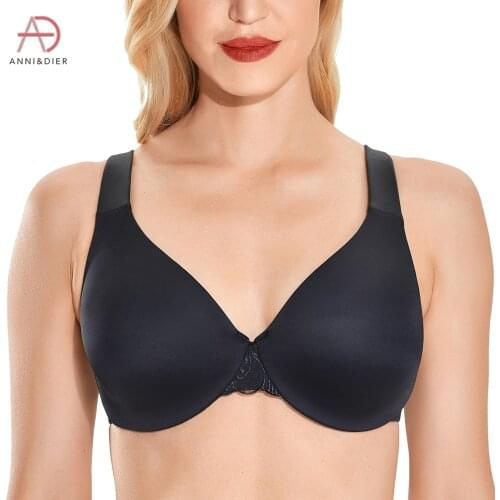 Womens Plus Size Lace Seamless Minimizer Bra Underwire Full Coverage Non-padded