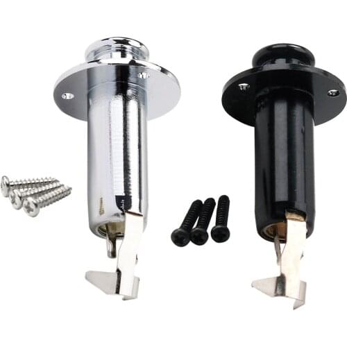 1pc Copper Electric Guitar Bass Threaded Cylinder Guitar Bass End Pin Output Jack