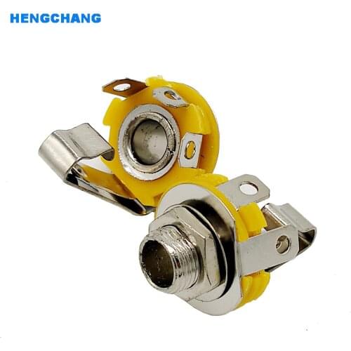 2 pole 6.5mm mono socket with on/off for 1/4 jack 6.35mm mono plug 10pcs/lot