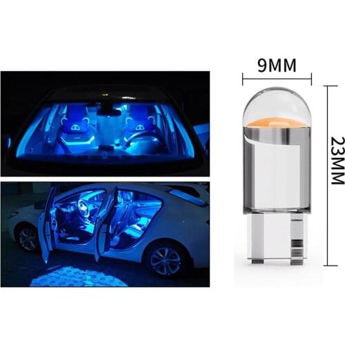 2pcs W5W 194 T10 Glass Housing Cob LED Car Bulb 6000K Lamp Dome Light White