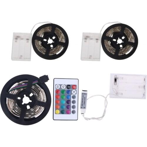 4.5V Waterproof 5050 RGB Battery Operated 30 LED/m Flexible Strip Light TV Back Lighting Kit K5DB
