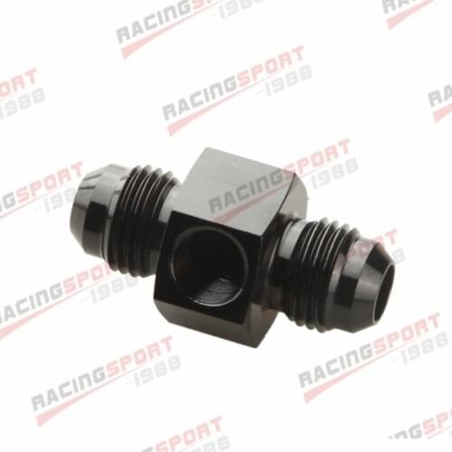 6AN AN -6 to -6AN FUEL PRESSURE GAUGE FITTING ADAPTER 1/8" NPT BLack