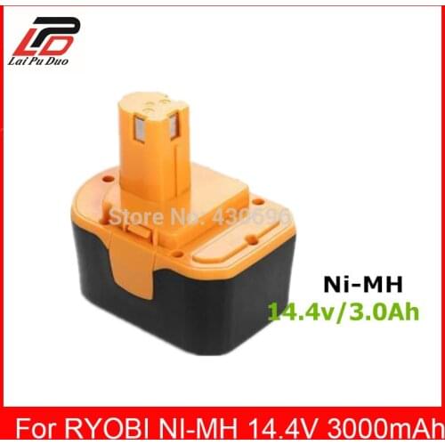 14.4V 3.0Ah Ni-MH Replacement Power Tool Battery for RYOBI 1400144/1400655/1400656/1400671/130281002/130224010/130224011/4400011