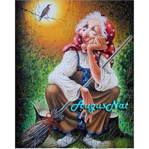 Witch diamond painting full square halloween wall art bird diamond dots old woman diamont crystal rhinestone pasted crafts gifts