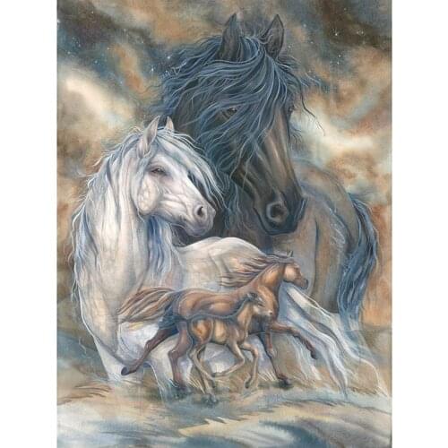 Full Square Round Drill Diamond Painting Embroidery Cartoon Horse 5D DIY Diamant Painting Cross Stitch Decor Christmas Gift