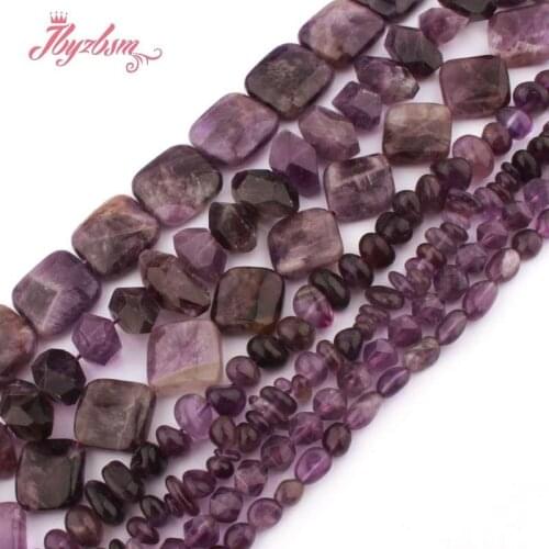 Free Shipping Natural Amethyst Stone Beads Mixed Shape For Necklace Bracelet Earring Pandant Jewelry Making Design or DIY 15"
