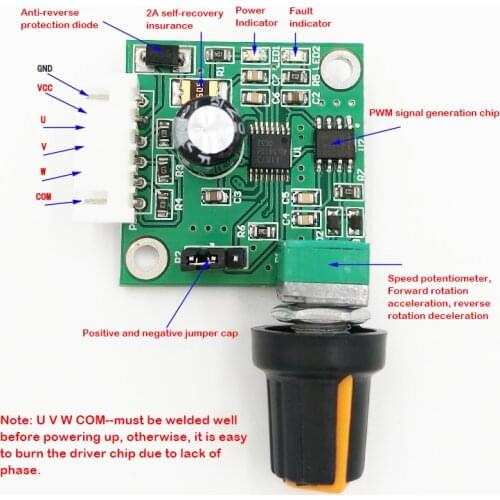 Brushless DC Motor Drive Board 5V-12V 6V 9V Speed Control Board Optical Drive Hard Disk Motor BLDC Motor Controller Protection