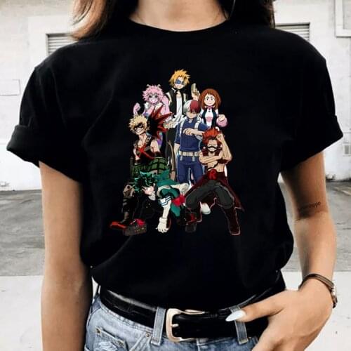 2021 My Hero Academia T-Shirt Summer Women Boku No Hero Tee Shirt Anime Clothes Harajuku Vintage Cool Casual Female Manga Tshirt