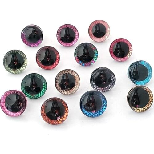 New Toy Eyes 50pcs/lot 9/12/14/16/18/20/25mm mixed color glitter safety toy eyes For Toy Amigurumi Doll Making Eyes