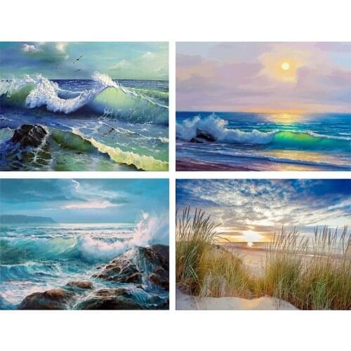 Van Gogh Sant Sea View,5D DIY Diamond Painting Handmade Full Square or round Drill Embroidery Sticker Home decor artwork