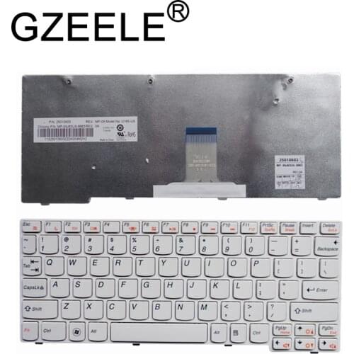 GZEELE US laptop Keyboard For Lenovo U160 U165 S200 S205 laptop white BLACK keyboard