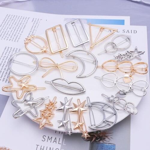 TS115 Korea Metal Hair Pins Charm Women Girl Hair Clip Pin Hairpins Fashion Jewelry Accessories Hair Ornament Wedding Jewelry