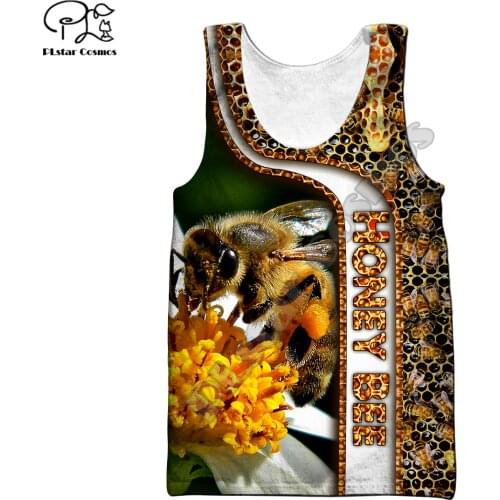 PLstar Cosmos Colorful Beautiful Honey Bees Streetwear Hot Summer 3Dprint Casual Sleeveless Unisex Tank Top Vest Mans B34