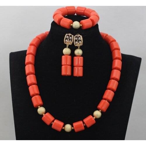 Fashion Chunky Artificial Coral Beads Necklace Set New Bridesmaid African Beads Jewelry Set Free Shipping CNR669