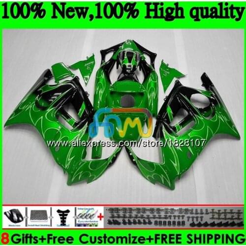 Kit +Tank For HONDA CBR600F3 600CC CBR 600F3 97 98 Green flames 1997 1998 3BS.270 CBR600 CBR 600 FS F3 95 96 1995 1996 Fairings