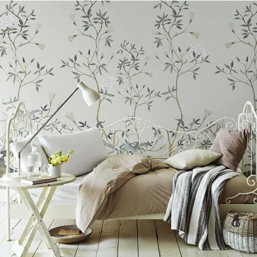 Newest 3D/8d Wall Paper Chinese Pattern Paper Hand-painted Flower Wallpaper wall sticker For living room Wall covering Decor